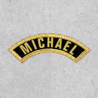 Custom Name in Black and Gold Iron-On Patch